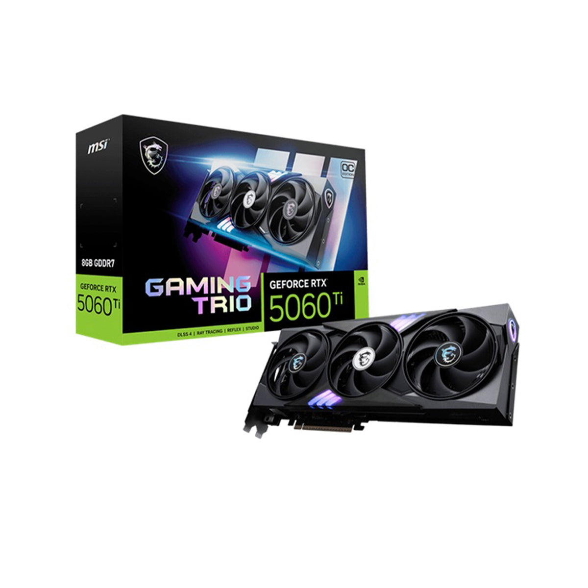 TARJETA DE VIDEO MSI (RTX 5060 TI 8G GAMING TRIO OC) 8GB GDDR7, 2647 MHZ, 1*HDMI, 3*DP, 3 FAN
