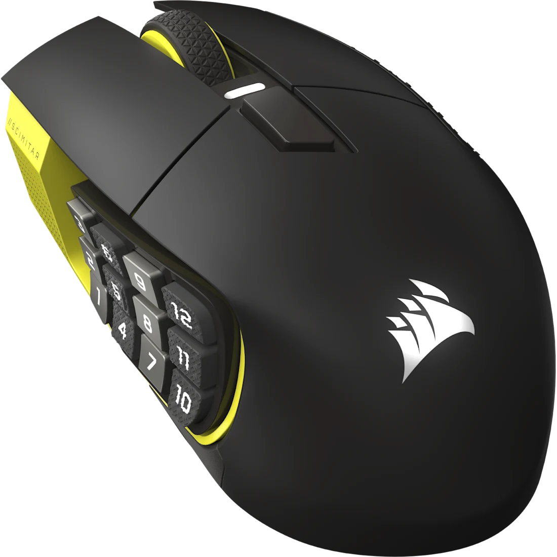 MOUSE OPTICO CORSAIR (CH-9314415-WW) SCIMITAR ELITE WIRELESS NEGRO/AMARILLO