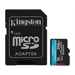 MEMORIA MICROSD SDXC KINGSTON 256GB (SDCG4/256GB) CANVAS GO PLUS GEN4,UHS-I,3U,V3,A2 CL10,C/ADAPTADR-1
