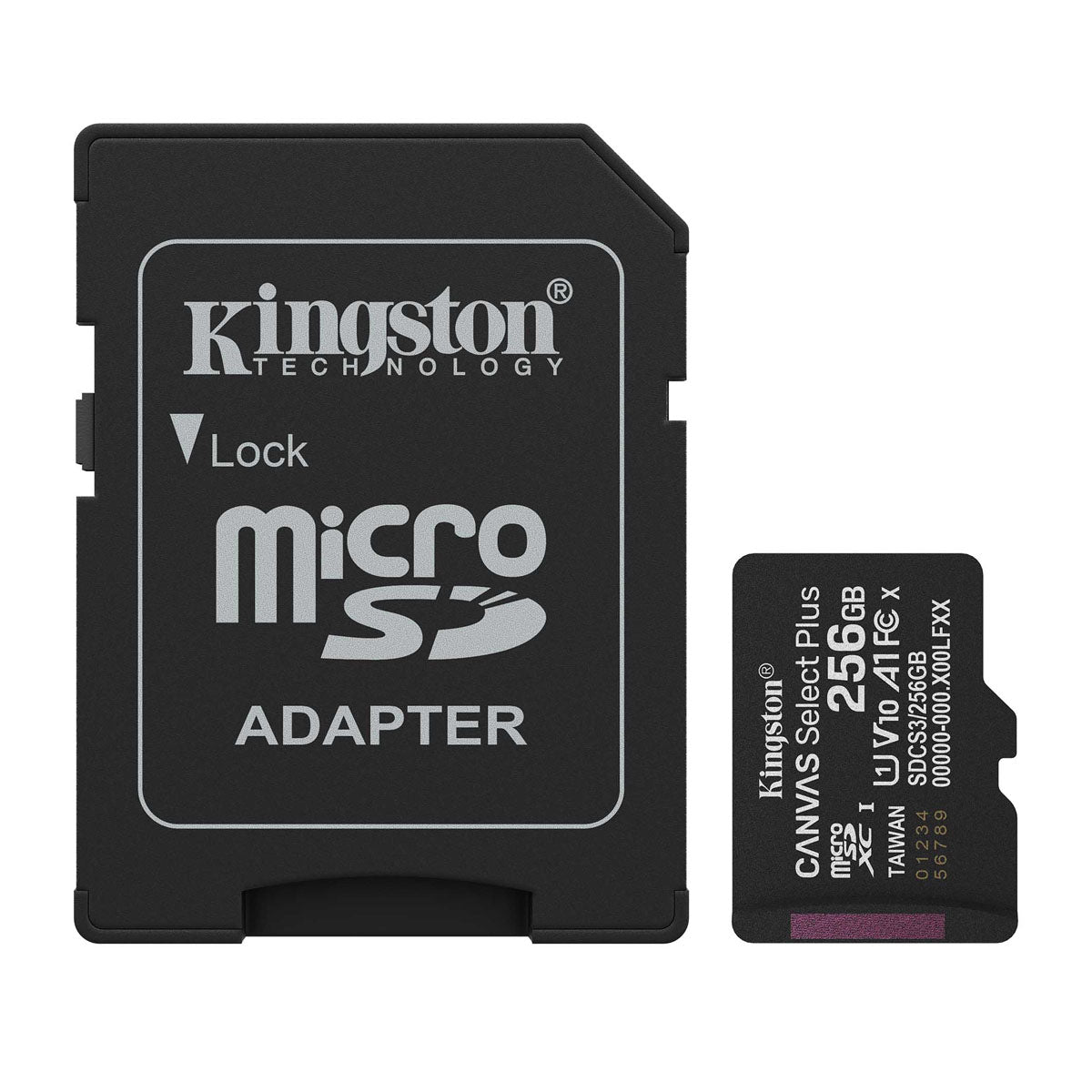 MEMORIA MICROSD SDXC KINGSTON 256GB (SDCS3/256GB) CANVAS SELECT PLUS, UHS-I, CLASE10 C/ADAPTADOR-1