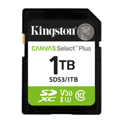 MEMORIA SD SDXC KINGSTON 1TB (SDS3/1TB) CANVAS SELECT PLUS, UHS-I CLASE 10-1