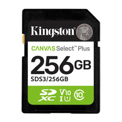 MEMORIA SD SDXC KINGSTON 256GB (SDS3/256GB) CANVAS SELECT PLUS, UHS-I CLASE 10-1