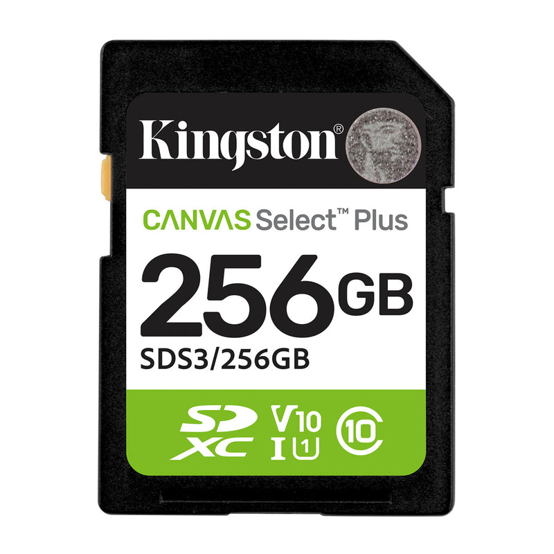 MEMORIA SD SDXC KINGSTON 256GB (SDS3/256GB) CANVAS SELECT PLUS, UHS-I CLASE 10-1