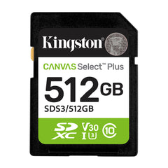 MEMORIA SD SDXC KINGSTON 512GB (SDS3/512GB) CANVAS SELECT PLUS, UHS-I CLASE 10-1