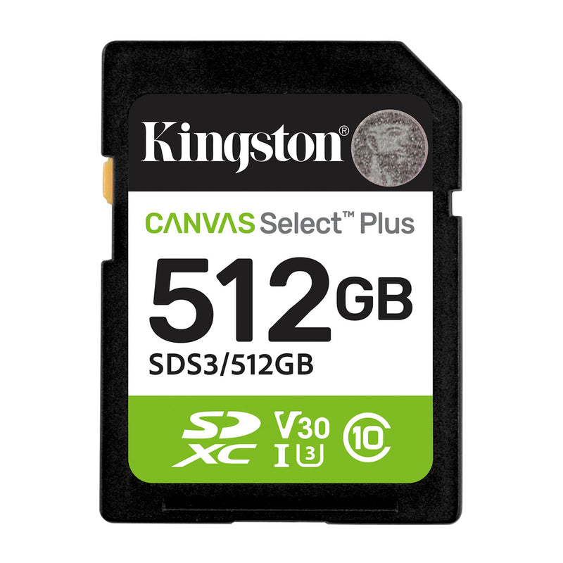 MEMORIA SD SDXC KINGSTON 512GB (SDS3/512GB) CANVAS SELECT PLUS, UHS-I CLASE 10-1
