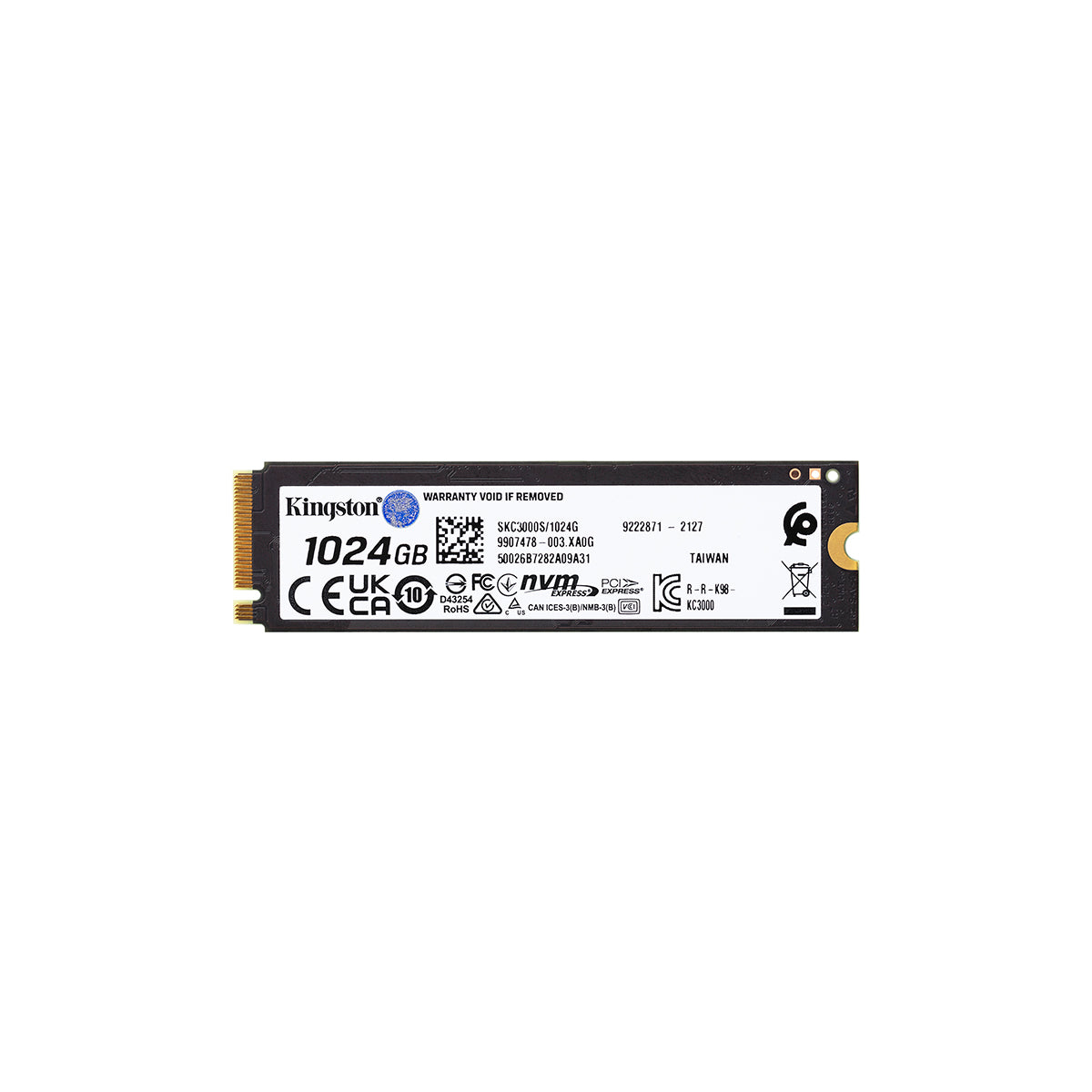 UNIDAD SSD M.2 KINGSTON 1TB (SKC3000S/1024G)  PCIE 4.0, NVME, 2280-2