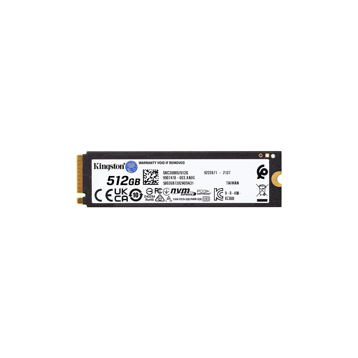 UNIDAD SSD M.2 KINGSTON 512GB (SKC3000S/512G) PCIE 4.0, NVME, 2280-1