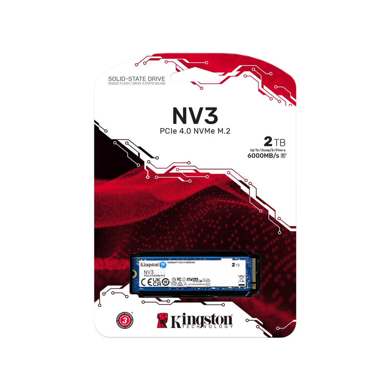 UNIDAD SSD M.2 KINGSTON 2TB (SNV3S/2000G) NV3, PCIE 4.0, NVME, 2280-1