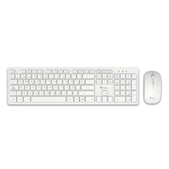 KIT TECLADO Y MOUSE INALAMBRICO STYLOS (STPKTM5W),105 TECLAS,MOUSE 2 BOTONES,1600DPI,USB NANO,BLANCO-1