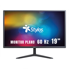 MONITOR LED STYLOS 19" (STPMOT3B) 1440*900 HD, PLANO, 60HZ, 5MS, VGA, HDMI, NEGRO-1