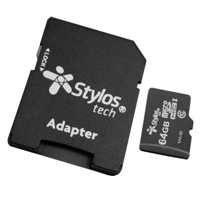 MEMORIA MICROSD STYLOS (STMS641B) 64GB, CLASE 10, CON ADAPTADOR, NEGRO