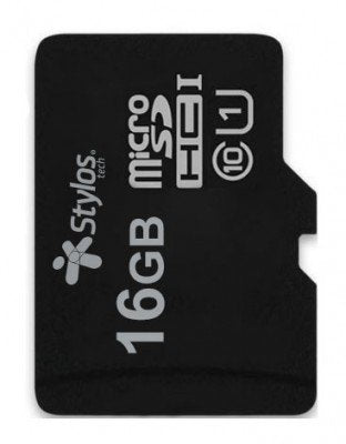 MEMORIA MICROSD STYLOS (STMSDS2B) 16GB, CLASE 10, SIN ADAPTADOR, NEGRO