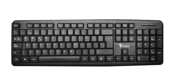 TECLADO ALAMBRICO STYLOS (STPTEC5B) MEMBRANA, 105 TECLAS, USB, NEGRO