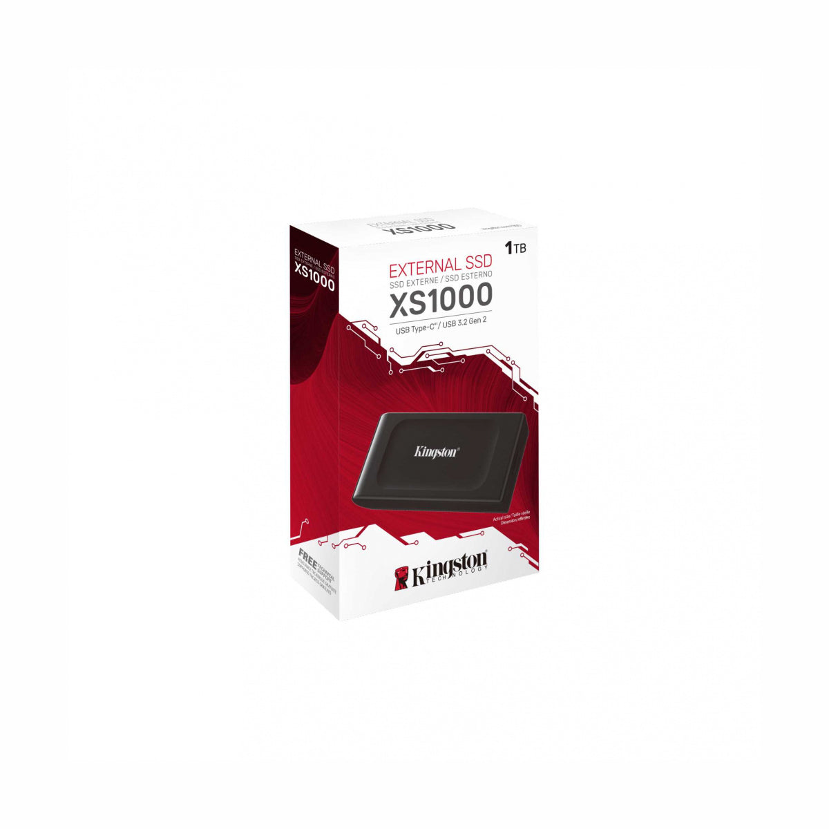 UNIDAD SSD EXTERNO KINGSTON 1TB (SXS1000/1000G) XS1000, USB 3.2 TIPO C, NEGRO-2