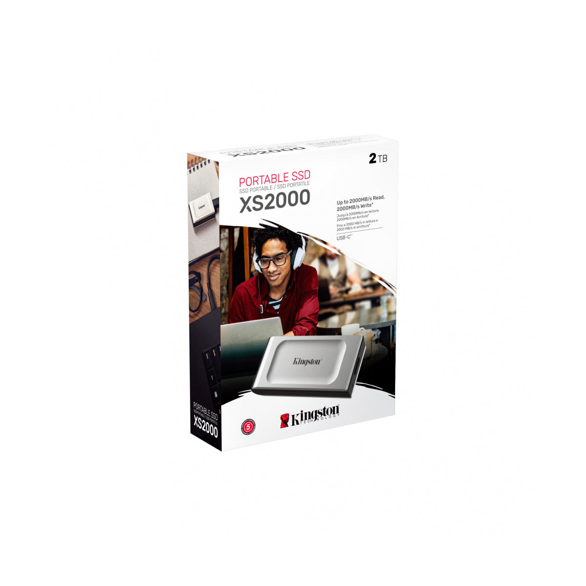 UNIDAD SSD EXTERNO KINGSTON 2TB (SXS2000/2000G) XS2000, USB 3.2 TIPO C, NEGRO/PLATA-1