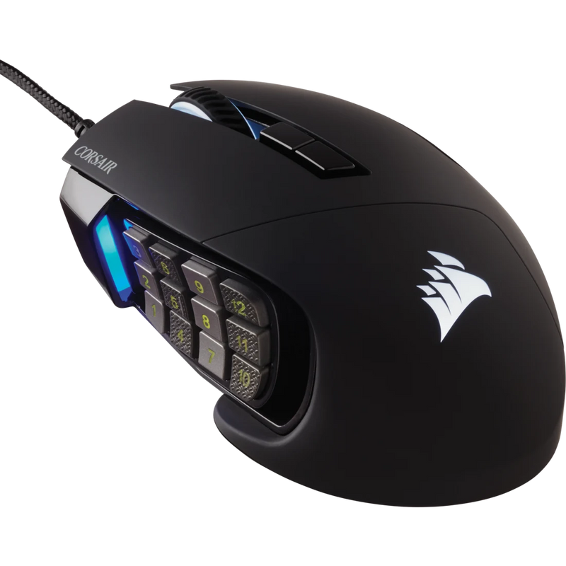MOUSE OPTICO CORSAIR (CH-9304211-NA) SCIMITAR RGB ELITE,17 BOTONES PROGAMABLES,18000 DPI,NEGRO-1