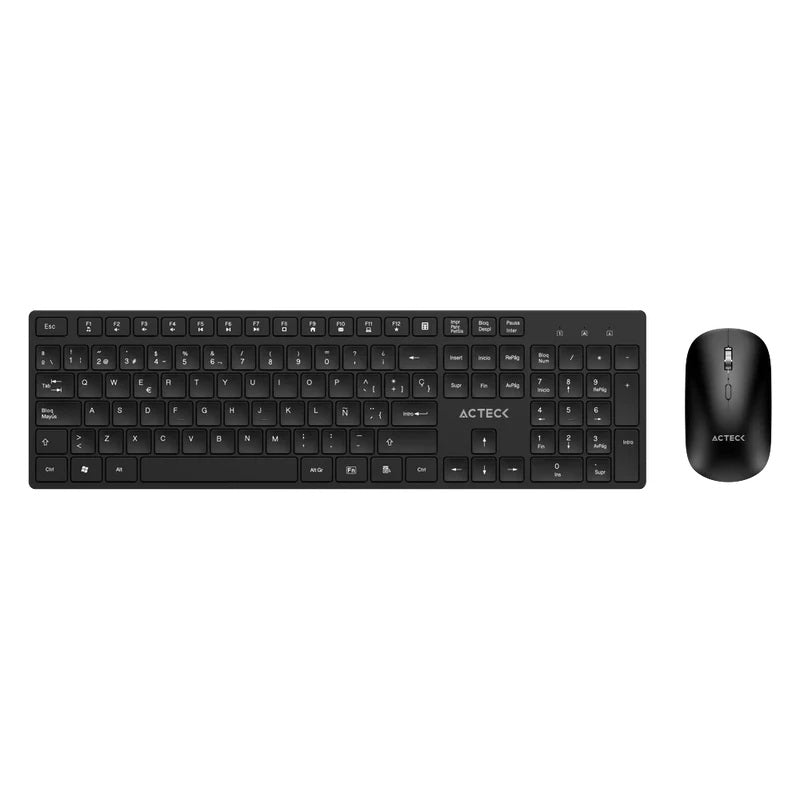 KIT TECLADO Y MOUSE INALAMBRCIO ACTECK(AC-943482)CREATOR VANTAGE AERO MK555,2.4GHZ,100%,1600 DPI,1*AAA/1*AA,NEGRO