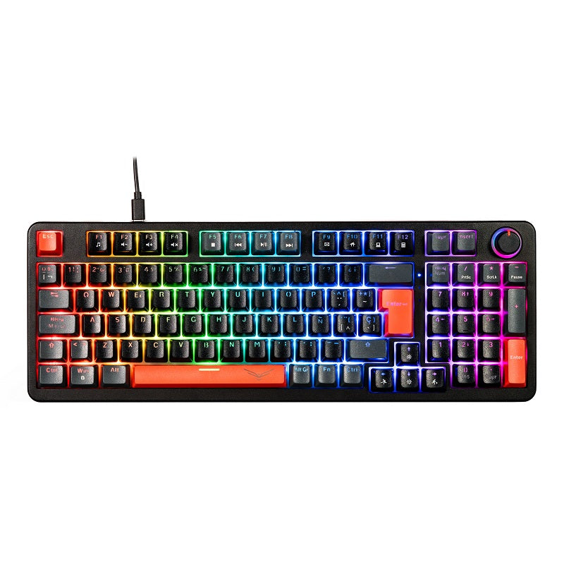 TECLADO MECANICO NACEB (NA-0972N) GAMER, RED PHYTON, SWITCH BROWN, RGB