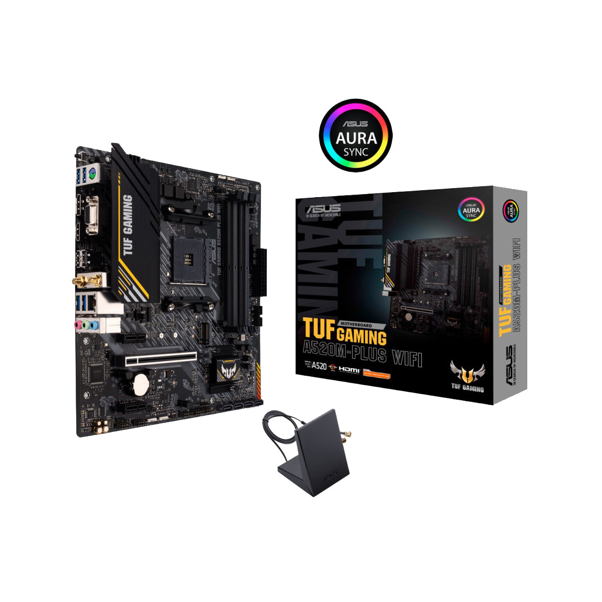 MOTHERBOARD ASUS (TUF GAMING A520M-PLUS WIFI) SOCKET AM4,4*DDR4,HDMI,DP,VGA,PCIE-3.0,WIFI,MICRO ATX-1