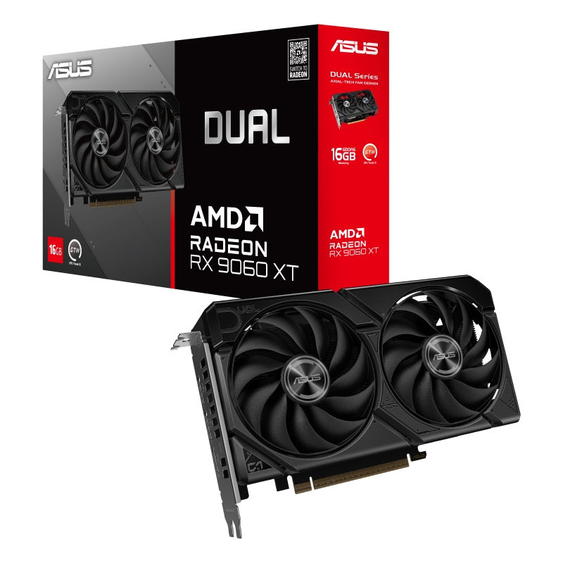 TARJETA DE VIDEO ASUS (DUAL-RX9060XT-16G) 16GB GDDR6, 128BIT, PCI-E 5.0, HDMI, 2*DP, DUAL FAN
