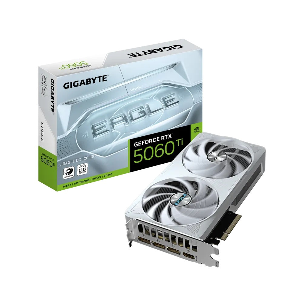 TARJETA DE VIDEO GIGABYTE (GV-N506TEAGLEOC ICE-16GD) RTX 5060TI,16GB GDDR7,PCIE 5.0,HDMI,3*DP,2 FAN