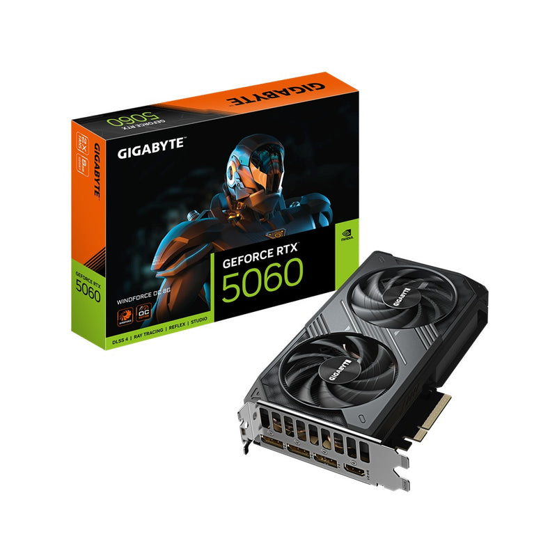 TARJETA DE VIDEO GIGABYTE (GV-N5060WF2OC-8GD) RTX 5060,8GB GDDR7,PCIE 5.0,HDMI,3*DP,2 FAN-1