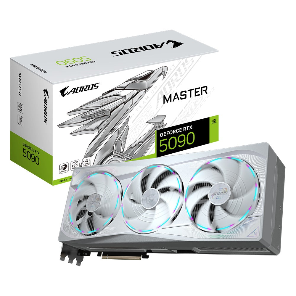 TARJETA DE VIDEO GIGABYTE (GV-N5090AORUSM ICE-32GD) RTX5090, 32GB GDDR7, PCIE 5.0,HDMI,DP, 3 FAN-1
