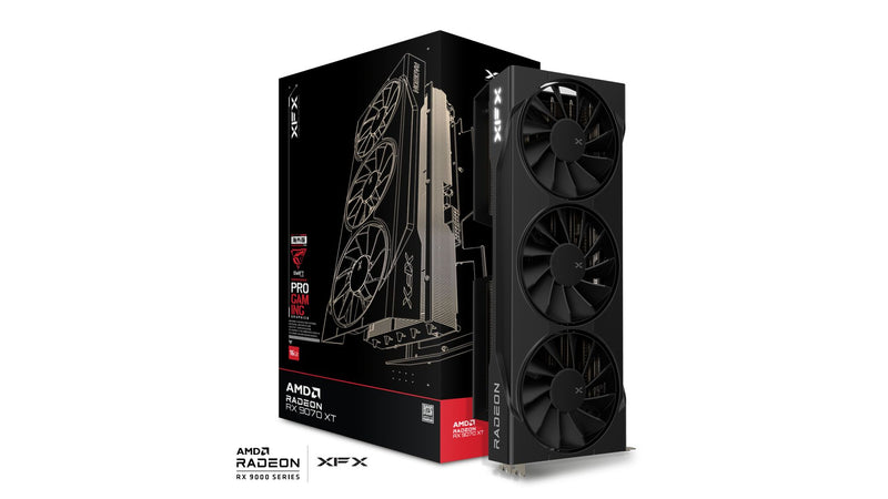 TARJETA DE VIDEO XFX (RX-97TSWF3B9) SWIFT RADEON RX9070XT, 16GB, 2400MHZ, 3*DP, HDMI, 3*FAN, NEGRO-2