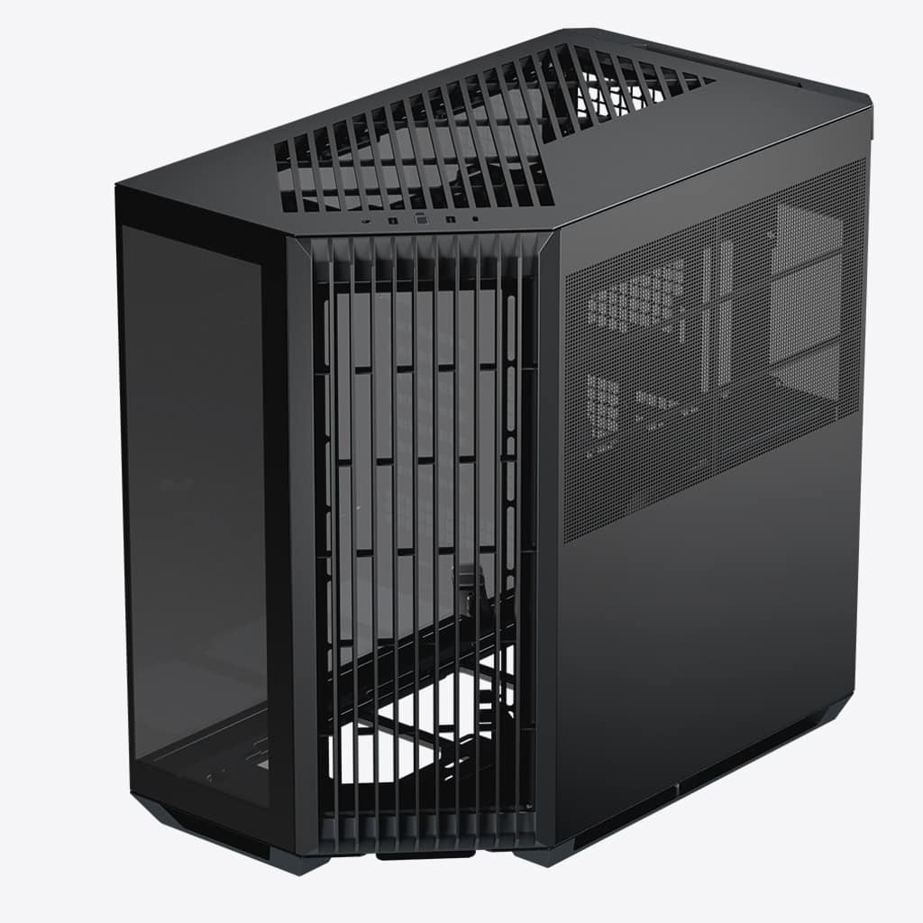 GABINETE APNX (V1-BK-V1) MEDIA TORRE, CRISTAL TEMPLADO, NEGRO