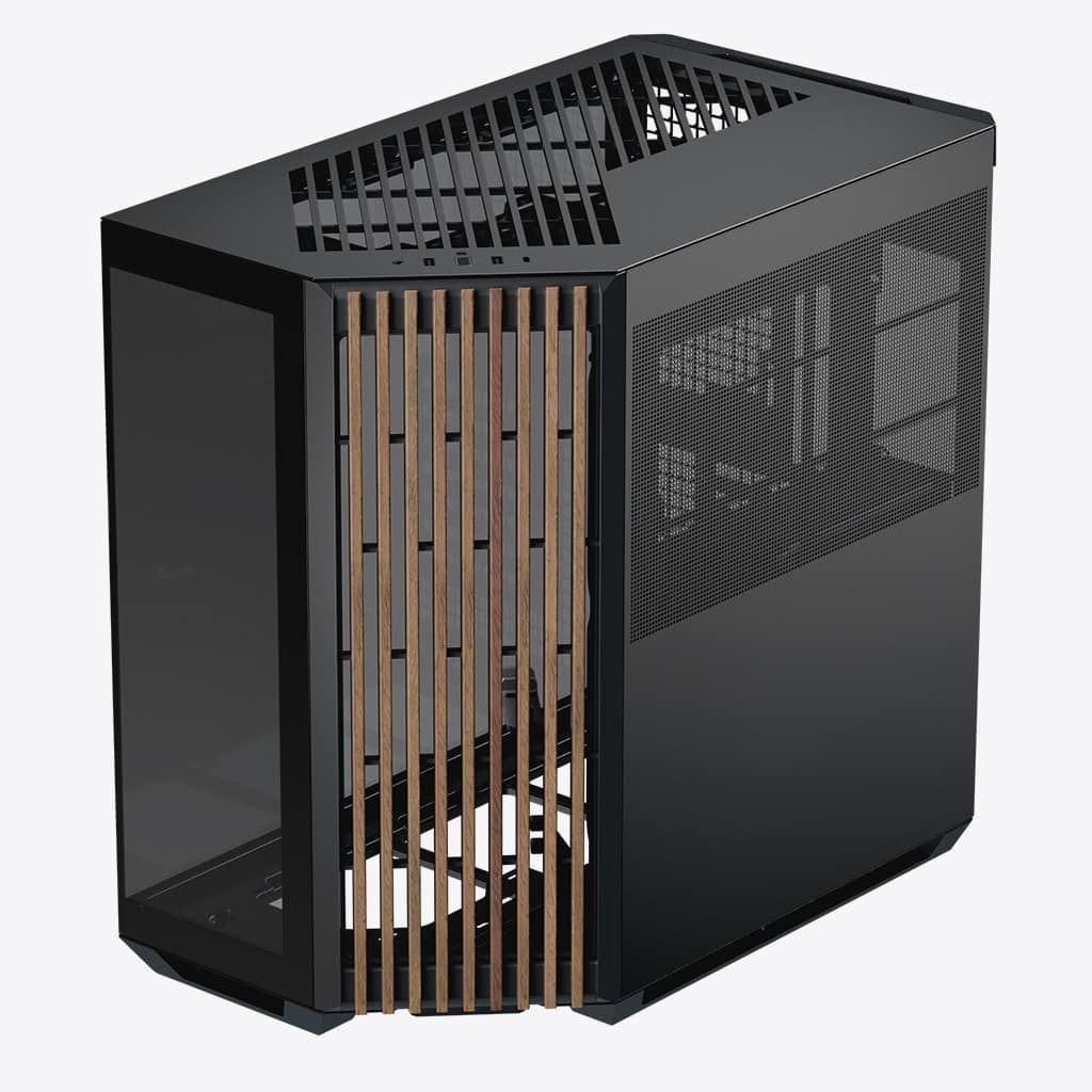GABINETE APNX (V1-W-BK-V1) MEDIA TORRE, CRISTAL TEMPLADO, NEGRO