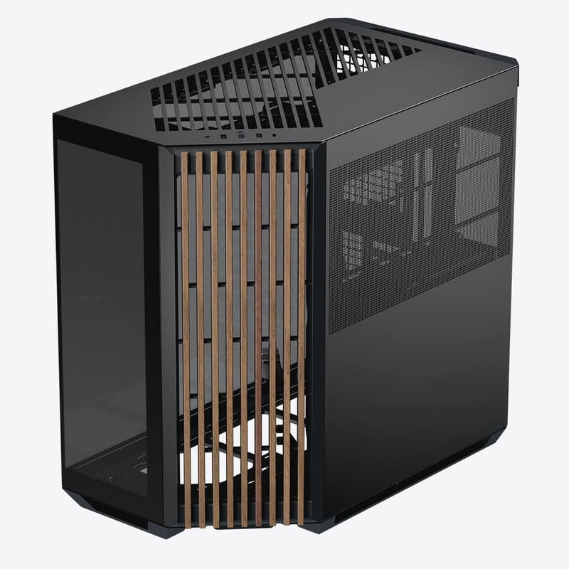 GABINETE APNX (V1-W-BK-V1) MEDIA TORRE, CRISTAL TEMPLADO, NEGRO