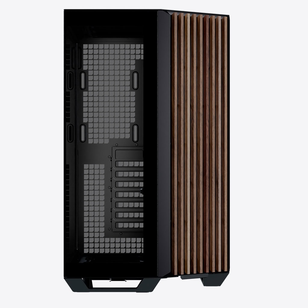 GABINETE APNX (V1-W-BK-V1) MEDIA TORRE, CRISTAL TEMPLADO, NEGRO