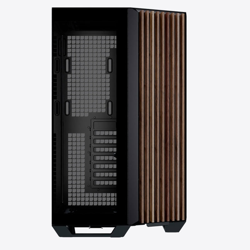 GABINETE APNX (V1-W-BK-V1) MEDIA TORRE, CRISTAL TEMPLADO, NEGRO