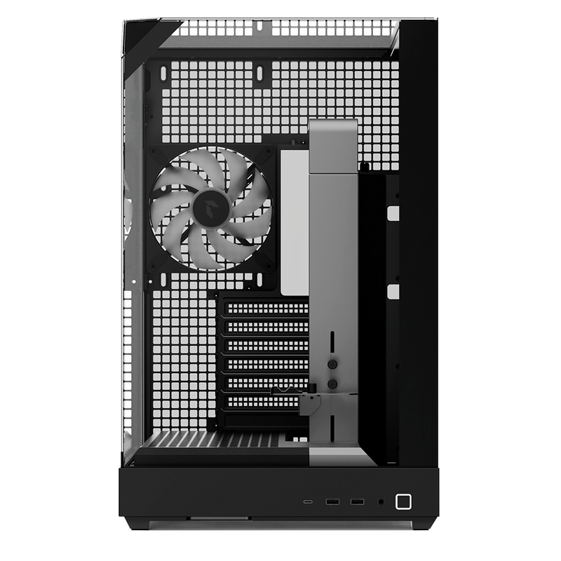 GABINETE APNX (V2-BK-V1) MEDIA TORRE, CRISTAL TEMPLADO, NEGRO