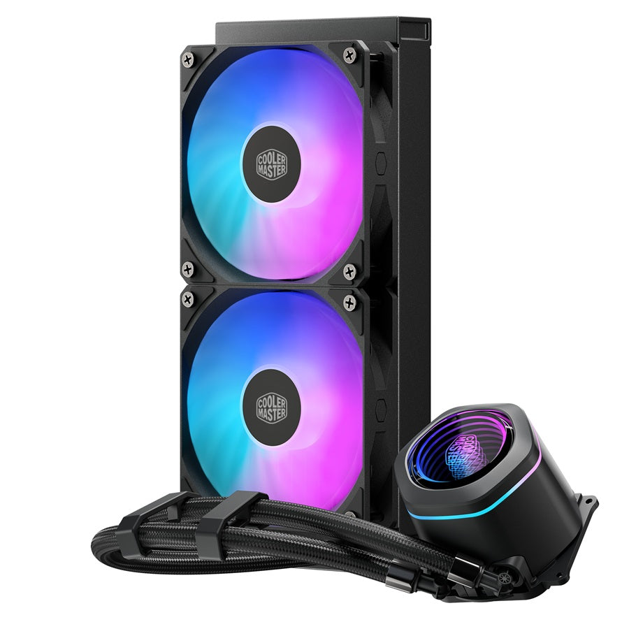 VENTILADOR P/CPU COOLER MASTER (MLX-D24M-A18PA-R1) MASTERLIQUID CORE NEX 240MM,ARGB,1851/AM5,NEGRO