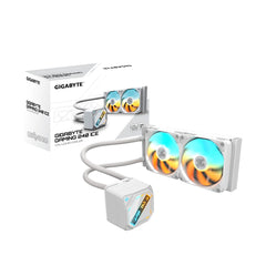 VENTILADOR P/CPU GIGABYTE (GP-GIGABYTE GME 240I) ARGB,ENFRIAMIENTO LIQUIDO,2 FAN,240MM,BLANCO-1