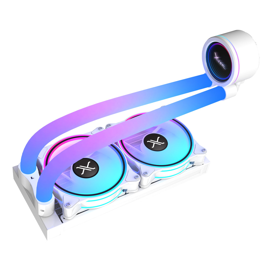 VENTILADOR P/CPU XZEAL (XZCO413W) XZ413,ARGB,ENFRIAMIENTO LIQUIDO,2 FAN,240MM,BLANCO