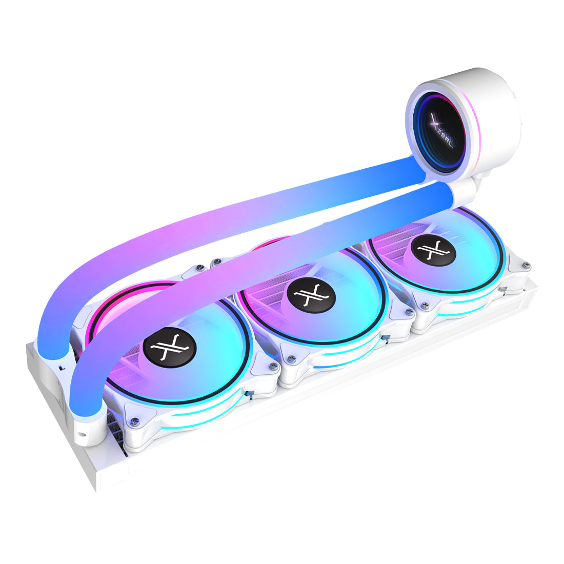VENTILADOR P/CPU XZEAL (XZCO414W) XZ414,ARGB,ENFRIAMIENTO LIQUIDO,3 FAN,360MM,BLANCO