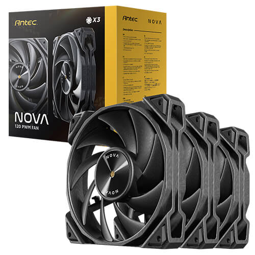 VENTILADOR P/GABINETE ANTEC (NOVA 120_3PK) 3 FAN 120MM ARGB,CONTROLADOR,3200RPMNEGRO-1