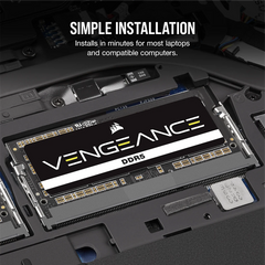 MEMORIA SODIMM DDR5 CORSAIR (CMSX8GX5M1A4800C40) 8GB 2800MT/S (1X8GB) NEGRO, 1.1V-2