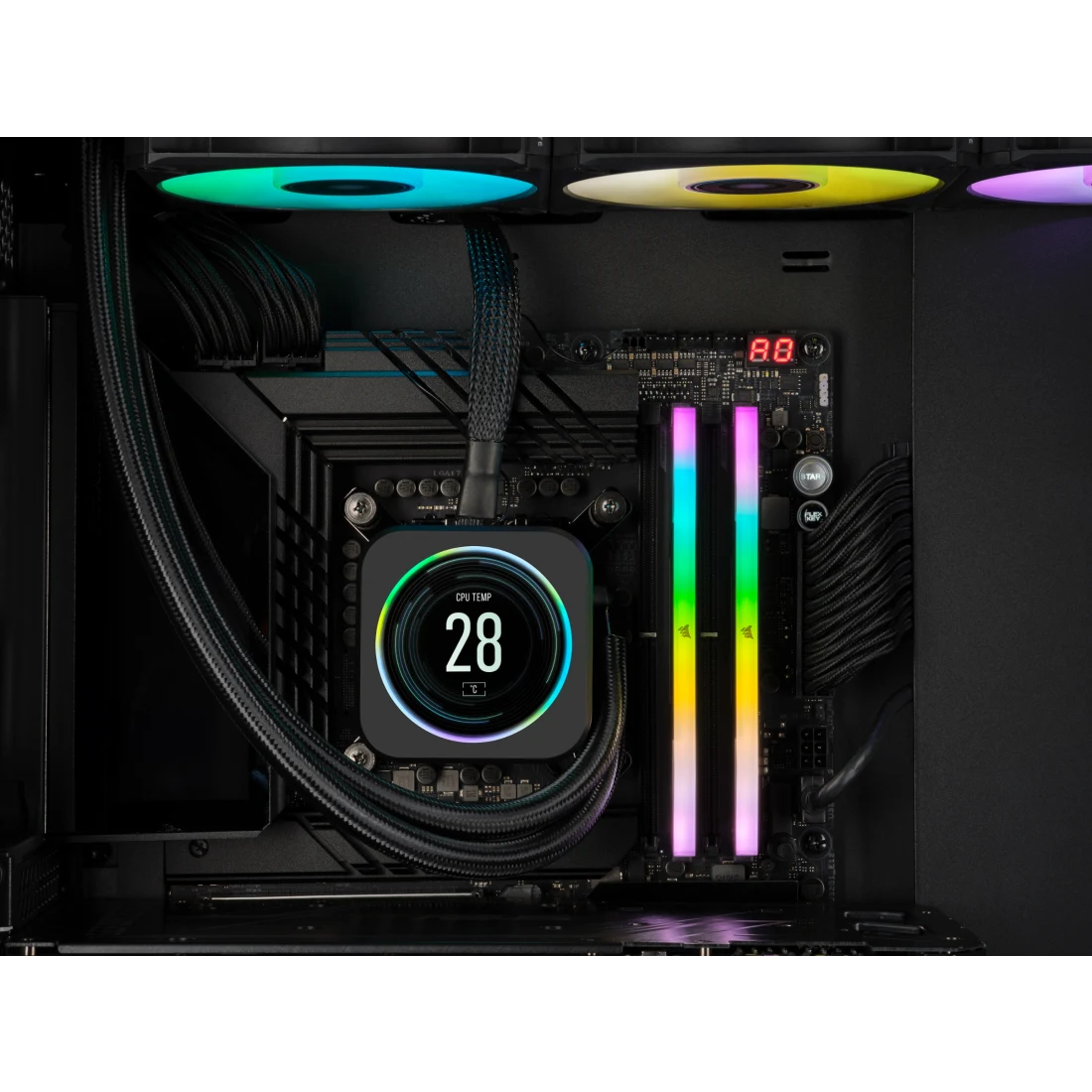 MEMORIA DIMM DDR5 CORSAIR (CMH64GX5M2B6000C30) 64GB 6000MHZ (2X32GB) VENGEANCE RGB,NEGRO CL30-76
