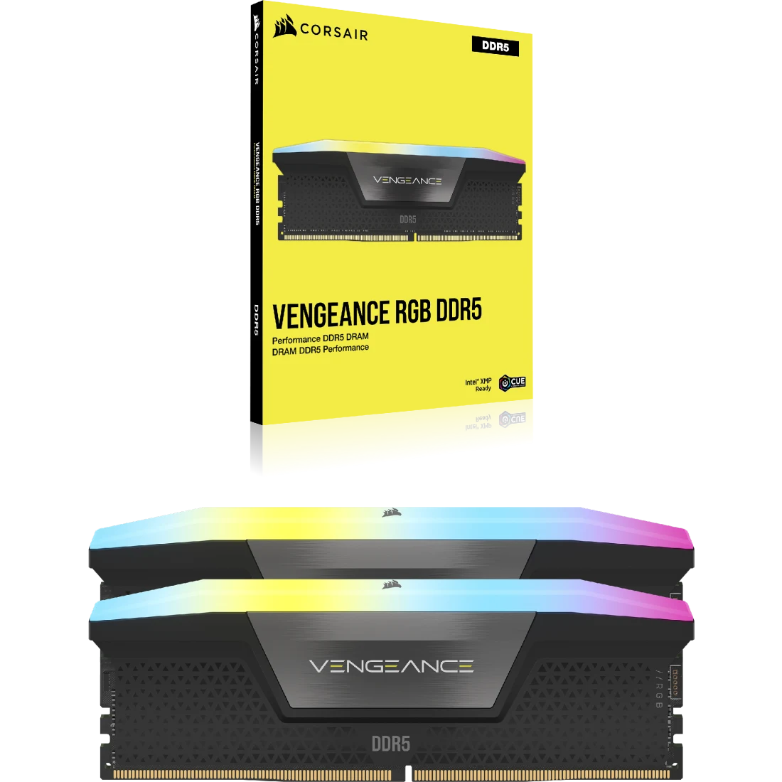 MEMORIA SODIMM DDR5 CORSAIR (CMH64GX5M2D6000C40) 64GB 6000MT/S (2X32GB) VENGEANCE RGB LED, NEGRO, 1.35-3