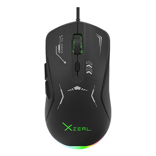 MOUSE XZEAL (XSAMGA2B) XST-401, 6 BOTONES, RGB, 7200DPI, USB 1.5 M, NEGRO