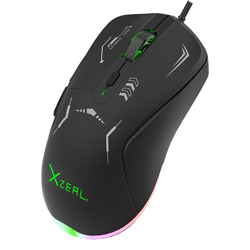 MOUSE XZEAL (XSAMGA2B) XST-401, 6 BOTONES, RGB, 7200DPI, USB 1.5 M, NEGRO