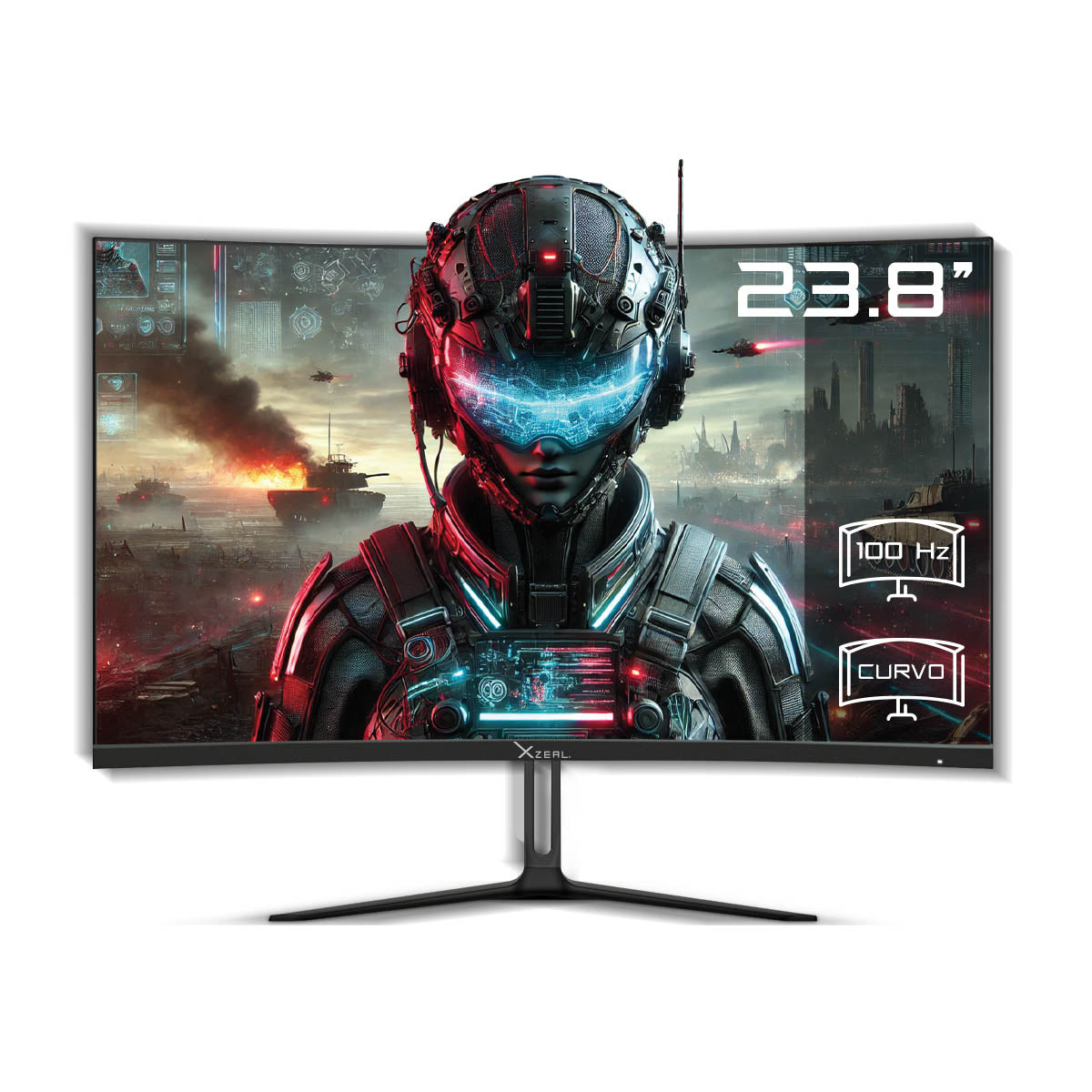 MONITOR LED XZEAL 23.8" (XSPMG07B) 1920*1080 FULL HD, XST-570-1, CURVO, 100HZ, 5MS, VGA, HDMI, NEGRO-1