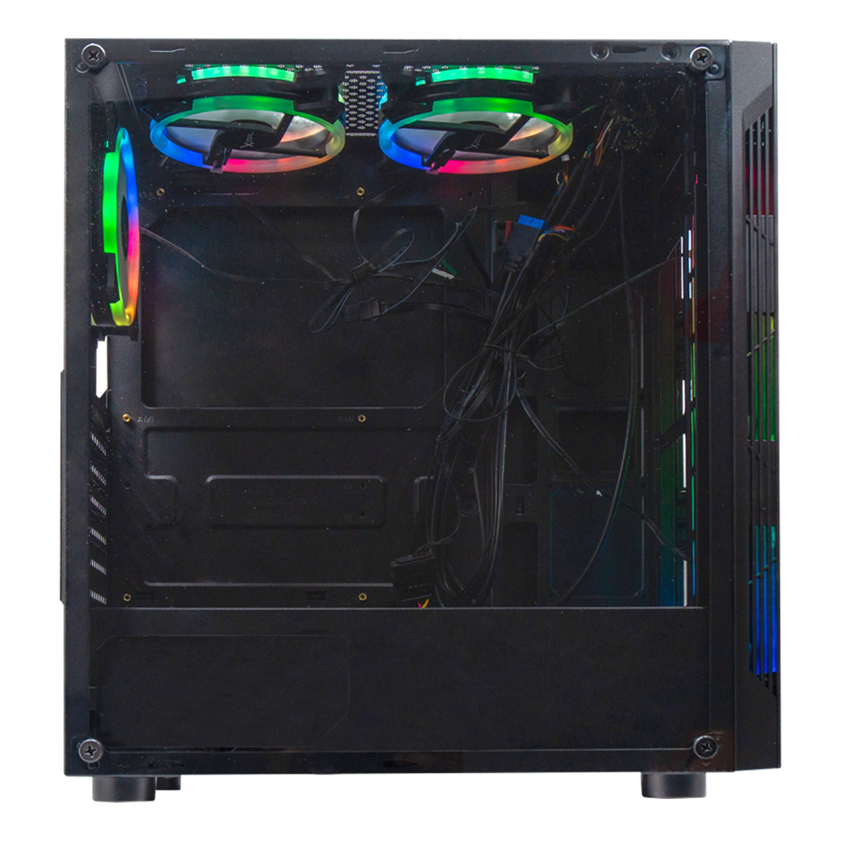 GABINETE XZEAL (XZCGB03B) XZ120, ATX, CRISTAL, 3*VENT RGB, SIN FUENTE, NEGRO