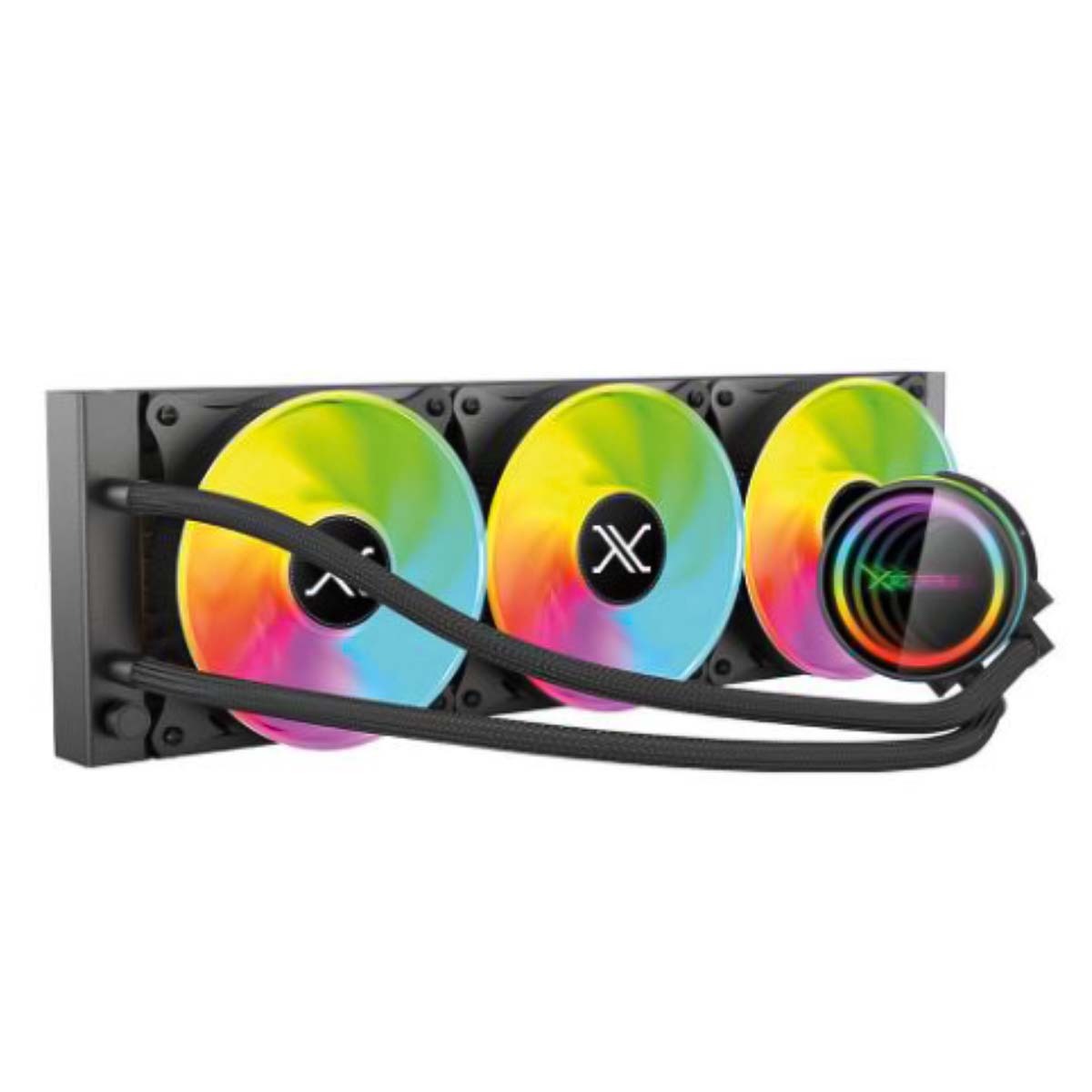 VENTILADOR P/CPU XZEAL (XZCO411B) ARGB,ENFRIAMIENTO LIQUIDO,3 VENT,120MM,NEGRO-4