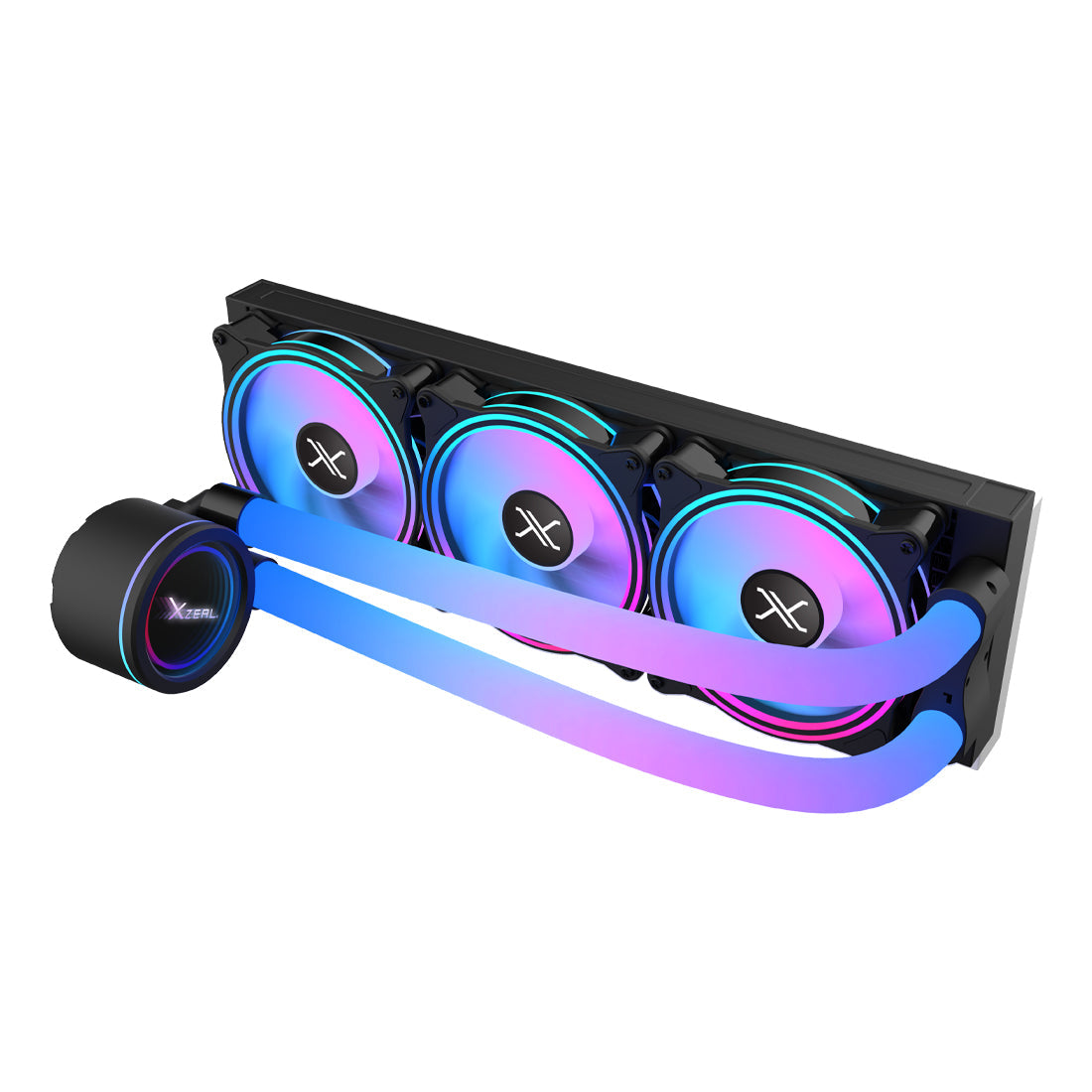 VENTILADOR P/CPU XZEAL (XZCO414B) ARGB, ENFRIAMIENTO LIQUIDO, 3 VENT, 360MM, NEGRO