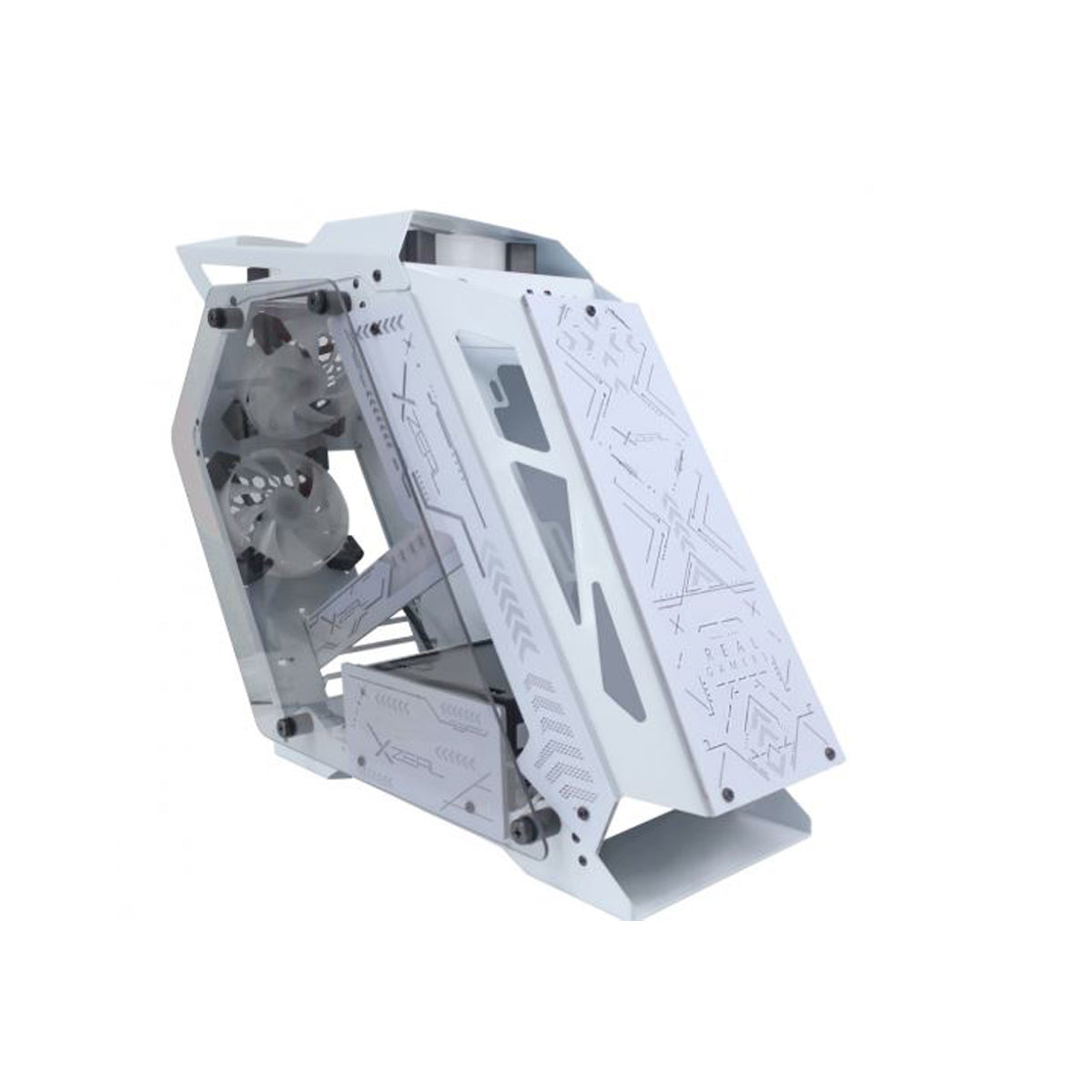 GABINETE XZEAL (XZGAIRRGBW) IRO2, MICRO ATX,CRISTAL+METAL 4*VENTI ARGB, SIN FUENTE, BLANCO
