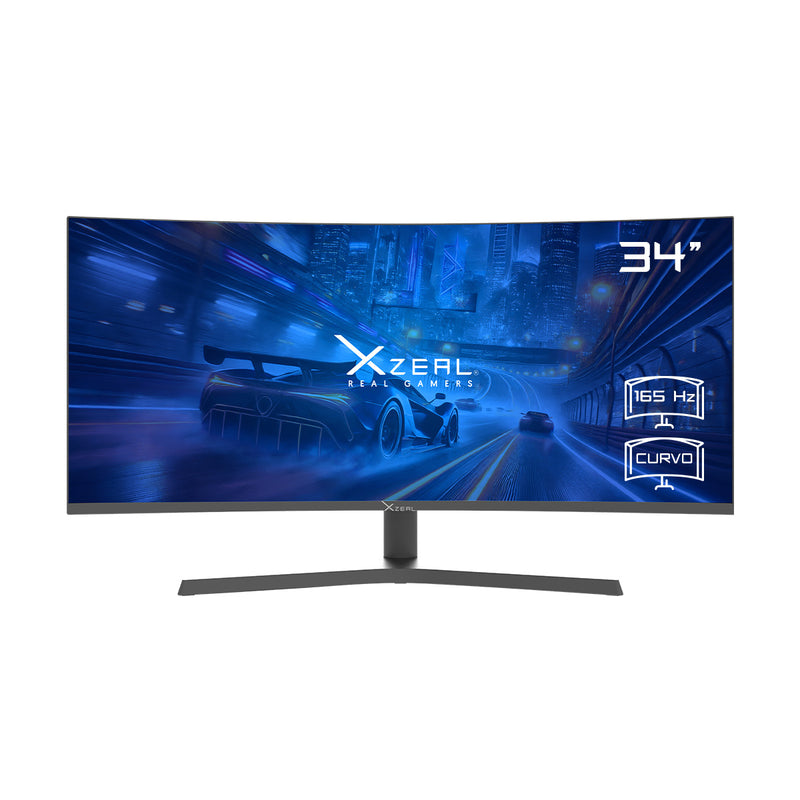 MONITOR LED XZEAL 34" (XZMO342B) 3440*1440 FULL HD, VA CURVO, 165HZ,4MS, DP, HDMI ,NEGRO-1